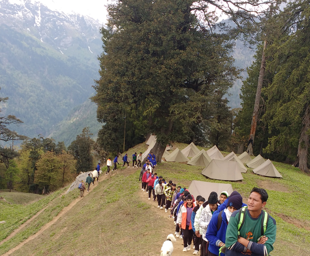 A group taking part in an Adventure1st programme